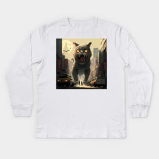 The count Catzilla Kids Long Sleeve T-Shirt